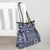 Leather accented cotton blend shoulder bag, 'Delightful' - Blue and White Patchwork Handbag (image 2b) thumbail