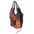 Leather accented cotton blend hobo bag, 'Perfect Patchwork in Red' - Handmade Cotton Blend Patchwork Red Hobo Bag Leather Trim (image 2c) thumbail