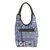 Leather accented cotton blend hobo bag, 'Perfect Patchwork in Blue' - Handmade Cotton Blend Patchwork Blue Hobo Bag Leather Trim (image 2c) thumbail