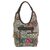Leather accented cotton blend hobo bag, 'Perfect Patchwork in Multicolor' - Handmade Cotton Blend Patchwork Multi Hobo Bag Leather Trim (image 2c) thumbail