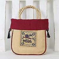 Cotton handle handbag,
