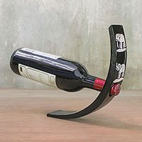 Wood bottle holder,