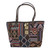 Leather accented cotton blend shoulder bag, 'Geometric Patchwork' - Handmade Cotton Blend Geometric Design Patchwork Handbag (image 2a) thumbail