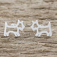 Sterling silver stud earrings,