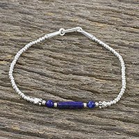 Lapis lazuli beaded bracelet,
