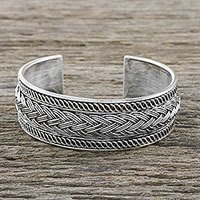 Sterling silver cuff bracelet,