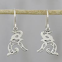 Sterling silver dangle earrings, 'Elephant Song' - Sterling Silver Elephant Dangle Earrings from Thailand