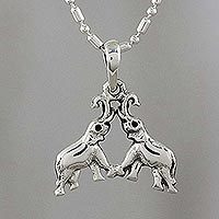 Sterling silver pendant necklace,