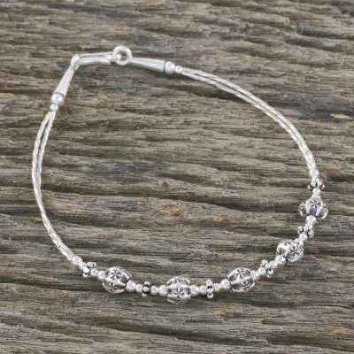 Silver beaded bracelet, Hill Tribe Lass