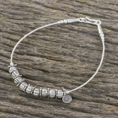 Silver beaded bracelet, Hill Tribe Reverie