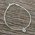 Silver charm bracelet, 'Heart and Charm' - Thai Karen Silver Beaded Bracelet with Heart Shaped Charm thumbail