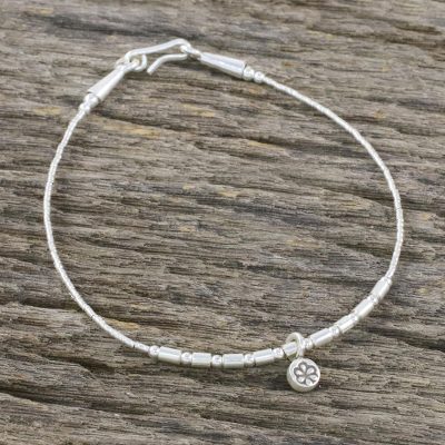 Silver and sterling silver charm bracelet, Charming Blossom