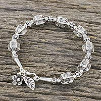 Silver beaded bracelet,