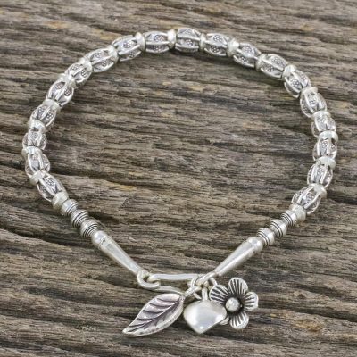 Silver beaded bracelet, Hill Tribe Reminiscence