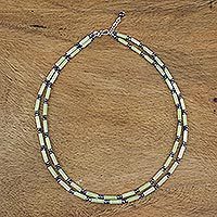Agate and hematite beaded strand necklace,