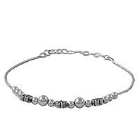 Sterling silver beaded pendant bracelet,