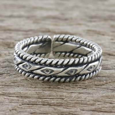 Handmade Unisex Sterling Silver Wrap Ring from Thailand
