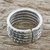 Sterling silver wrap ring, 'Mark of Chiang Mai' - Handmade Sterling Silver Thai Hill Tribe Geometric Wrap Ring (image 2b) thumbail