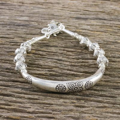 950 silver beaded bracelet, Harmony of Nature