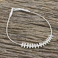 Silver beaded pendant bracelet,