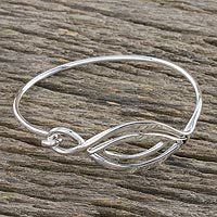 Sterling silver bangle pendant bracelet,