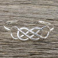 Sterling silver cuff pendant bracelet,