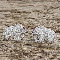 Sterling silver stud earrings,