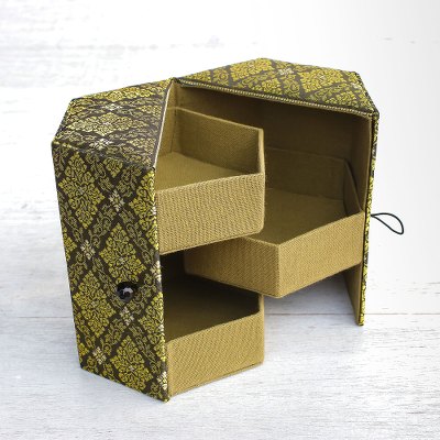 Handcrafted jewelry box, Regal Thai Lotus (3 drawers)