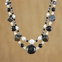 Multi-gemstone beaded necklace,