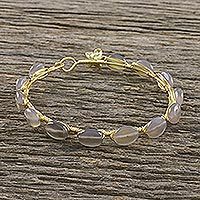 Gold plated moonstone bangle bracelet,