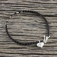 Silver macrame bracelet,