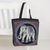 Cotton shoulder bag, 'Spring Elephant' - Embroidered Spring Thai Elephant Cotton Shoulder Handbag thumbail