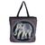 Cotton shoulder bag, 'Spring Elephant' - Embroidered Spring Thai Elephant Cotton Shoulder Handbag (image 2a) thumbail