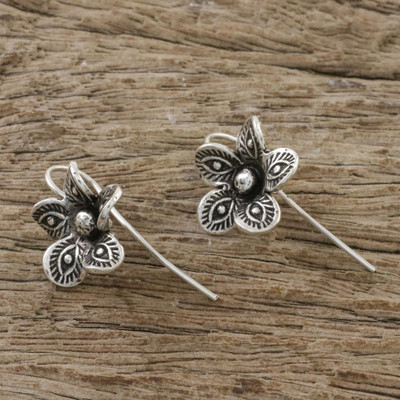 Sterling silver drop earrings, Elegant Garden