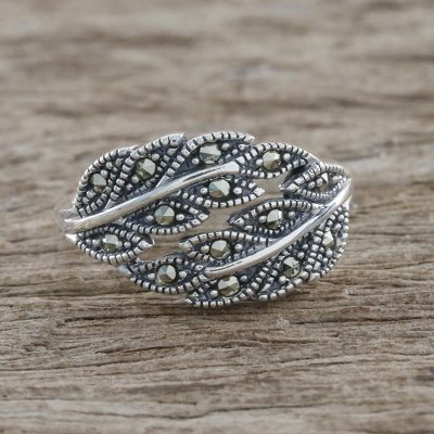 Marcasite pave ring, Galaxy Leaves
