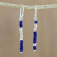 Lapis lazuli dangle earrings,