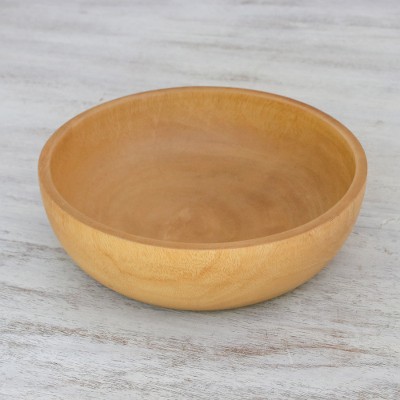 Wood bowl, 'Merry Cook' - Thai Handcrafted Mango Wood Serving Bowl