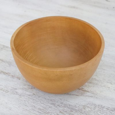 Wood serving bowl, 'Love the Cook' - Handcrafted Mango Wood Serving Bowl from Thailand