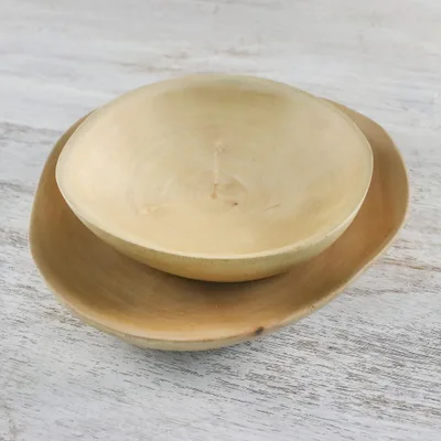Wood serving dishes, Rustic Company (pair)