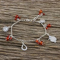 Carnelian charm bracelet,