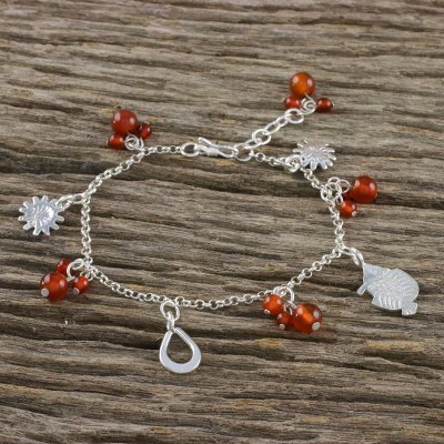 Carnelian charm bracelet, Marmalade Seas