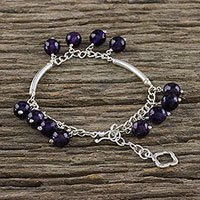 Amethyst charm bracelet,