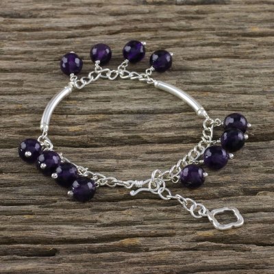 Amethyst charm bracelet, Purple Luxury