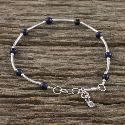 Lapis lazuli beaded bracelet, Nighttime Sonata
