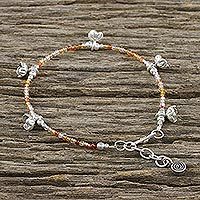 Carnelian beaded bracelet,