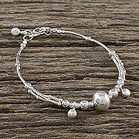 Silver beaded bracelet,