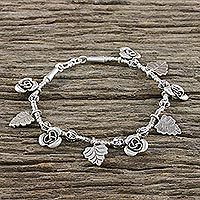 Silver charm bracelet,