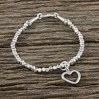 Silver beaded bracelet,