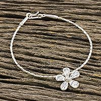 Silver beaded charm bracelet,