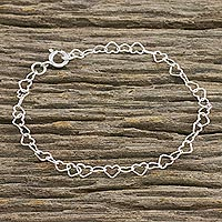 Featured review for Sterling silver link bracelet, Lots of Love